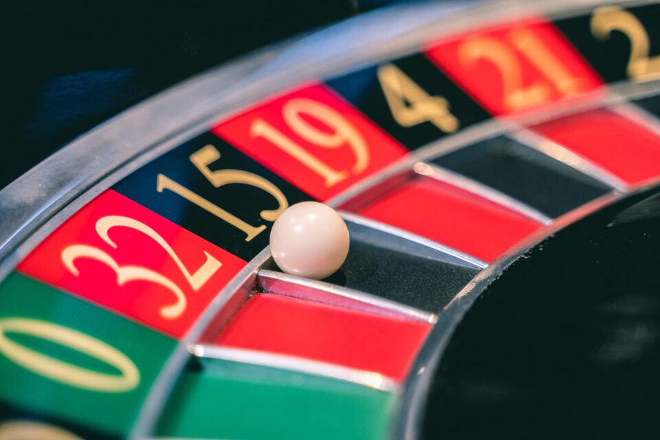 details from a casino, roulette table